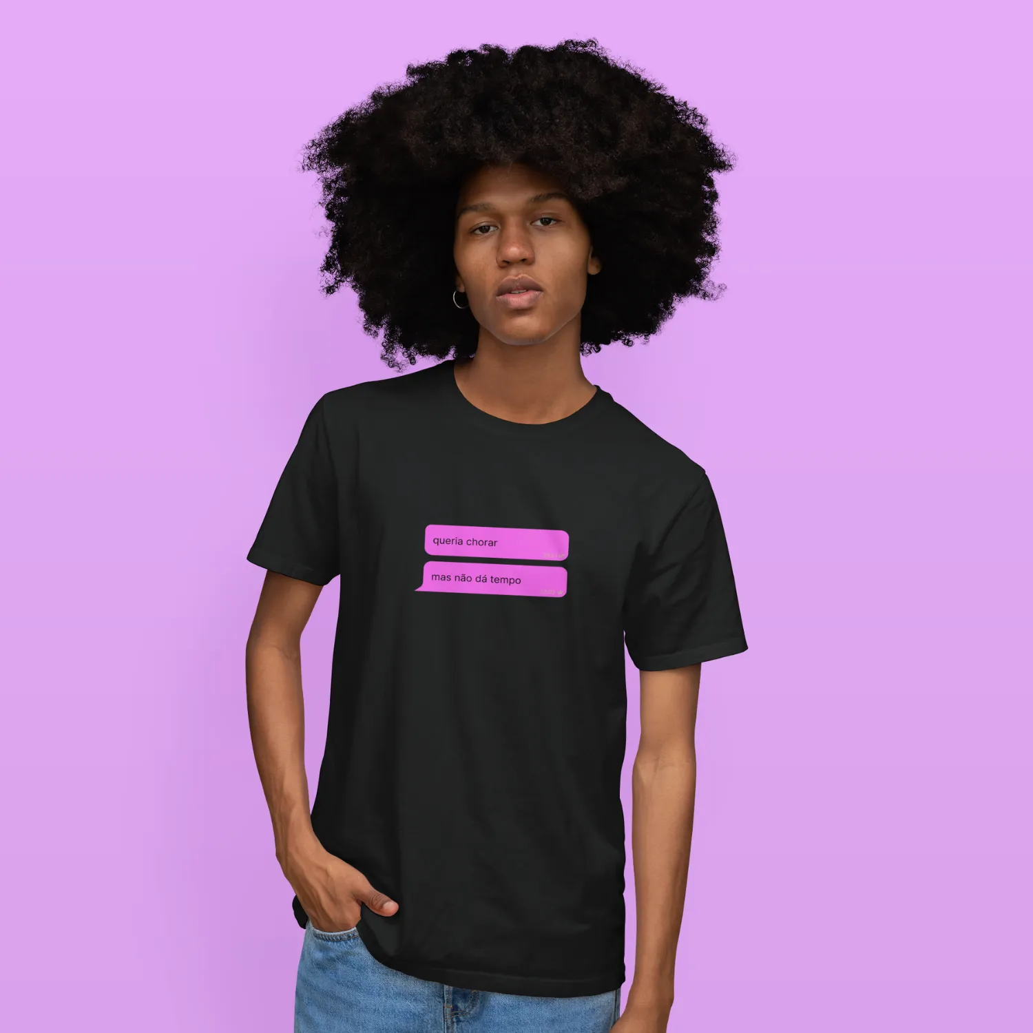 Imagem de Camiseta T-shirt Masculina Prime - Queria Chorar